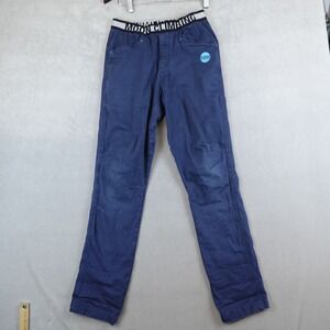 Moon Climbing Pants UK Womens XS Blue Elastic Waist 24x30 Canvas Reinforced